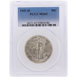 1947-D Walking Liberty Half Dollar Coin PCGS Graded MS65