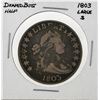 Image 1 : 1803 Large 3 Draped Bust Half Dollar Silver Coin