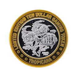 .999 Silver Tropicana Las Vegas $10 Casino Gaming Token Limited Edition
