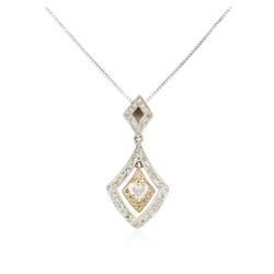 14KT Two-Tone Gold 0.40ctw Diamond Pendant With Chain