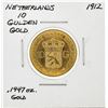 Image 1 : 1912 Netherlands 10 Goulden Gold Coin