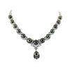 Image 1 : 14KT White Gold Tahitian Cultured Black Pearl and 8.13ctw Diamond Necklace