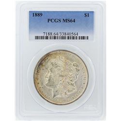 1889 $1 Morgan Silver Dollar Coin PCGS MS64