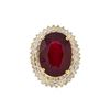 Image 2 : 14KT Yellow Gold 16.61ct. Ruby and Diamond Ring