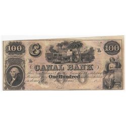 1800s $100 The New Orleans Canal & Banking Co Obsolete Bank Note