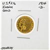 Image 1 : 1914-D $2 1/2 Indian Head Quarter Eagle Gold Coin