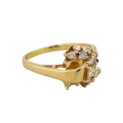 14KT Yellow Gold .50ctw Diamond Cluster Ring