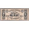 Image 1 : 1800s $5 Canal Bank New Orleans Obsolete Bank Note