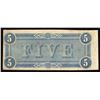 Image 2 : 1864 $5 The Confederate States of America Note