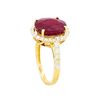 Image 3 : 14KT Yellow Gold 6.47ct Ruby and Diamond Ring