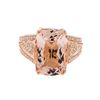 Image 2 : 14KT Rose Gold 8.14ct. Morganite and Diamond Ring