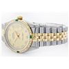 Image 9 : Mens Rolex Two Tone Diamond and Emerald Datejust Wristwatch