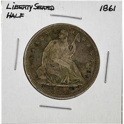 1861 Liberty Seated Half Dollar SIlver Coin