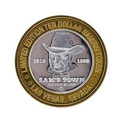 .999 Silver Sam's Town Las Vegas $10 Casino Gaming Token Limited Edition