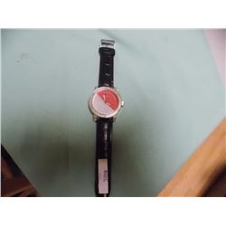 WATCH - NEW  - DIAMOND KING - WORKING WITH 6 GENUINE DIAMONDS INSET INTO FACE - RED / SILVER