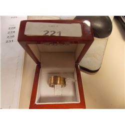 RING - STAMPED 925 - WAVY EDGE WITH GOLD? CENTER - SZ 9 - RG-SV-15 - RETAIL $139.99