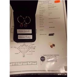 STAMPED 14K YELLOW GOLD GEMSTONE EARRINGS, 6.30CT CENTER WEIGHT, 2.15 GRAMS, CENTER CUT OVAL MODERAT