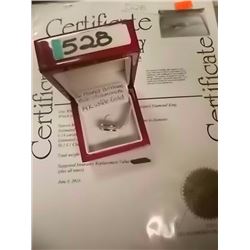 ONE 14KT WHITE GOLD SWIRL STYLE CLAW SET CUSTOM DESIGNED DIAMOND RING, 16 ROUND BRILLIANT CUT DIAMON