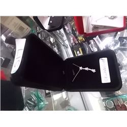 PENTANT - 10K GOLD -  FLORAL SHAPE CLAW SET WHITE   GOLD DIAMOND AND PINK SAPPHIRE PENDANT ENHANCED 