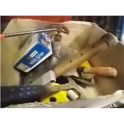 BOX OF TOOLS AND HARDWARE