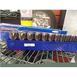 NEW WESTWARD SOCKET SET - 12 PIECE - ½" DRIVE - SEALED PACKAGE