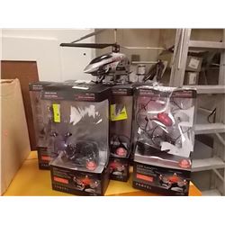 LOT OF REMOTE CONTROL DRONES AND HELICOPTER - 8 PC