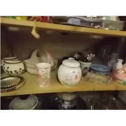 SHELF LOT OF DISHES