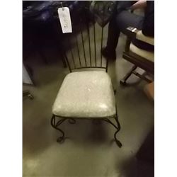 WROUGHT IRON CHAIR WITH UPHOLSTERED SEAT