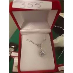 NECKLACE - TRILLION FACETTED BLUE TOPAZ & DIAMONDS IN STERLING SILVER SETTING  - APPROX. RETAIL $250