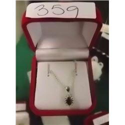 necklace - snowflake design sapphire & diamond