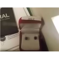 NEW EARRINGS - 2.3CT PRINCESS FACETTED BLUE SAPPHIRE & DIAMONDS IN STERLING SILVER SETTING - INCLUDI