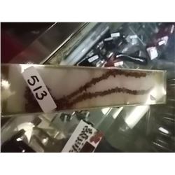 NECKLACE - DEEP ORANGE & HONEY YELLOW ORANGE BALTIC AMBER GEMS TOTALLING 34CT - STERLING SILVER CLAS