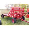 Image 1 : Red Rubber Tired Hay Rack (Set Up To Drive a Team of Horses