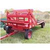 Image 2 : Red Rubber Tired Hay Rack (Set Up To Drive a Team of Horses