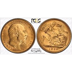 1902S Australian Half Sovereign - PCGS AU58