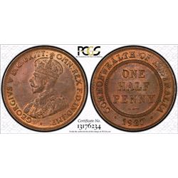 1927 Australian Half Penny - PCGS MS64RB