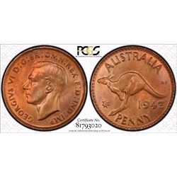 1943(M) Australian Penny - PCGS MS64RB