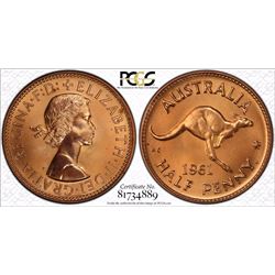 1961(P) Australian Half Penny - PCGS PR66RD