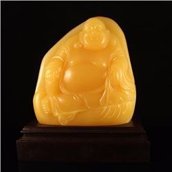 Superb Indonesia Jin Tian Huang Statue - Laughing Buddha W Certificate