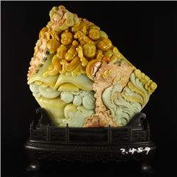 Chinese Shoushan Stone Statue - Fortune Kids