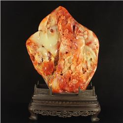 Chinese Shoushan Stone Statue - Visit Friend In Remote Mountains Free Certificate