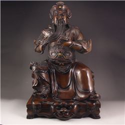 13.8Kg Vintage Chinese Red Copper Guangong Statue