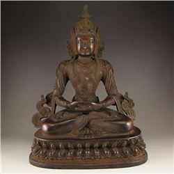 7 Kg Chinese Tibet Bronze Kwan-yin Statue