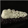Image 6 : Openwork Chinese White Hetian Jade Ruyi Monkey Statue