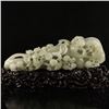 Image 8 : Openwork Chinese White Hetian Jade Ruyi Monkey Statue