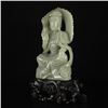 Image 4 : Superb Chinese Hetian Jade Lotus Kwan-yin Statue