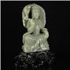 Image 5 : Superb Chinese Hetian Jade Lotus Kwan-yin Statue