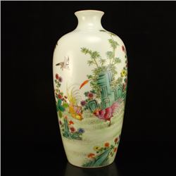 Chinese Qing Dynasty Gilt Edge Famille Rose Porcelain Vase w Guang Xu Mark