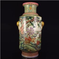 Superb Chinese Qing Dynasty Gilt Gold Enamels Porcelain Big Vase Qianlong Mark