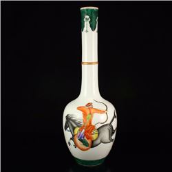 Superb Hand-painted Chinese Gilt Edges Famille Rose Porcelain Vase